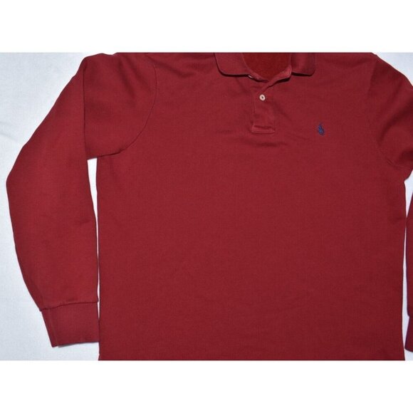 Polo Ralph Lauren Men's Polo Sweater Size L Red Pullover Fleece Lined - Picture 5 of 13